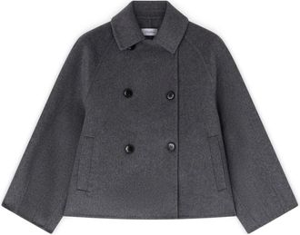 Motivi Double-breasted Pea Coat - Dames - Mantel - Grijs - L - Wol - Jassen