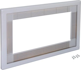 Emuca Marco Para Microondas, Para Encastrar En Mueble De Cocina, M&oacute;dulo 600mm, 600x400mm, Pl&aacute;stico, N&iacute;quel Satinado - Emuca