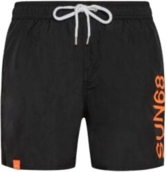 Sun 68 Logo Front Zwembroek - Heren - Strandmode - Zwart - S - Polyester - Badmode