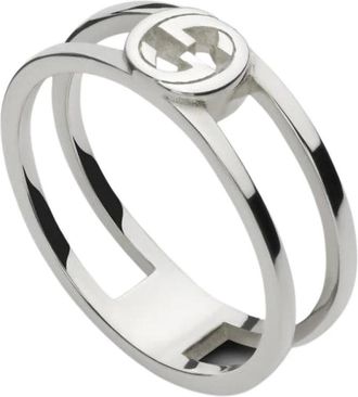 Gucci Rings, female, Gray, ONE SIZE, Double G Ring