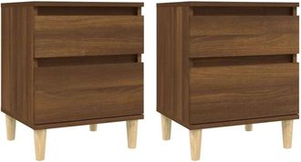 vidaXL Bedside Cabinets 2 pcs Brown Oak 40x35x50 cm Vidaxl