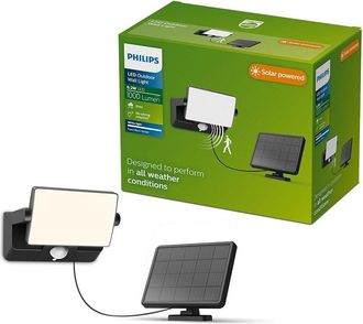 Philips Luz De Seguridad Solar Fyns Negra 8,2 W, 1000/50 Im, 3000 K