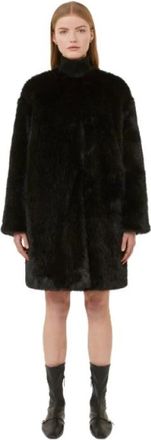 Max Mara Eros Coat - Dames - Mantel - Zwart - S - Polyester - Jassen