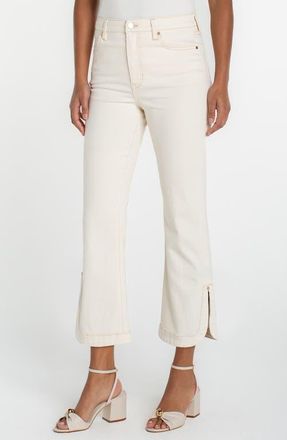 Liverpool L.A. Hannah Tulip Hem Crop Flare Jeans in Desert Dunes at Nordstrom, Size 10