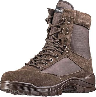 Mil-Tec Unisexs Tactical Boot M.YKK Zipper Braun Hiking, Brown, 12 UK