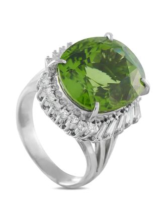 Luxury Bazaar diamond and peridot ring - Silver