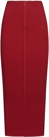 Marni ribbed pencil skirt - women - Viscose/Polyester - 40 - Red