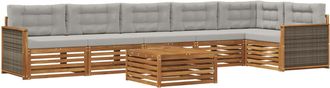 vidaXL Conjunto De Sof&aacute;s De Exterior 7 Uds. Natural Y Gris Claro Vidaxl