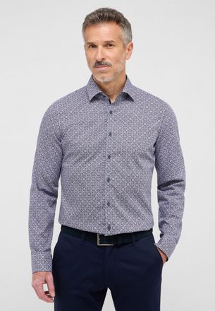 Eterna Langarmhemd ETERNA SLIM FIT, Herren, Gr. 40, Normalgr&ouml;ssen, blau, 100% Baumwolle, schmal, Manschette, Hemden Langarmhemd, NON IRON (b&uuml;gelfrei)