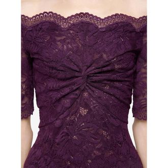 Paco Rabanne Floral Lace Evening Dress - Purple