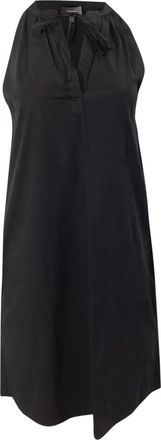 Theory Nallane Light Poplin Dress in Black Cotton