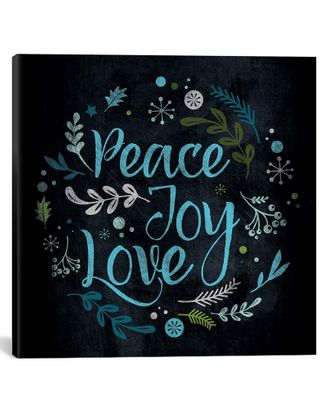 iCanvas Peace Joy Love in Blue by 5by5collective