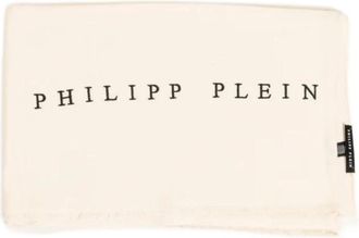 Philipp Plein Luxe Witte Viscose Sjaal - Heren - Sjaals - Beige - ONE Size - Accessoires