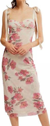Free People Printed Got Glam Slip Dress In Tea Cimbo