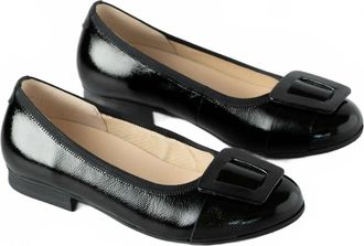 Gabor Womens Slip On Flats In Black Patent