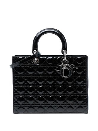 Dior 2014 Large Patent Cannage Lady Dior satchel - women - Patent Leather - One Size - Black