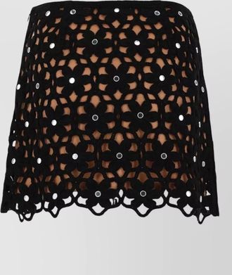 Michael Kors floral crochet high-waisted skirt
