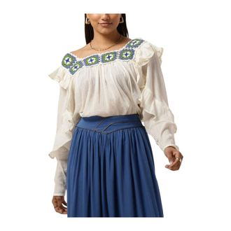 Louizon Dewayve Top - Dames - Blouses & Shirts - Wit - Maat: M/L Katoen