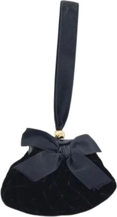 Chanel Pre-owned Clutches, female, Black, Size: ONE SIZE Pre-owned Vintage Velor Hand Bag