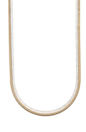 Argento Vivo Two-Tone Flat Snake Chain Necklace in Gold/Silver at Nordstrom