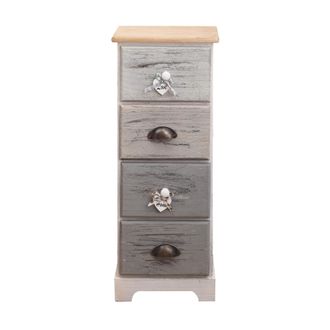 Mobili Rebecca Mobili Rebecca - Rebecca Mobili Mesita De Noche Cajonera 4 Cajones Madera Blanco 72x29x25