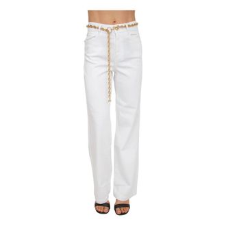 Nenette Pantalone Avorio - Dames - Straight fit broeken - Wit - W27 - Katoen - Broeken
