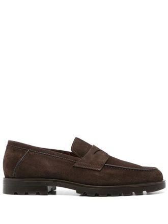 Santoni suede loafers - T50 BROWN