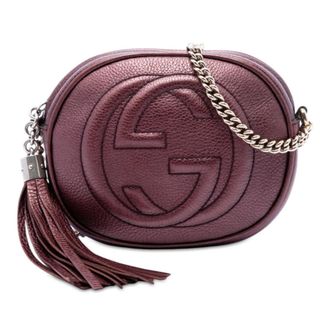 Gucci Pre-owned Gucci Mini Metallic Pebbled Calfskin Soho Chain Crossbody Ladies 6S6G0THZBZ4UYJ9W