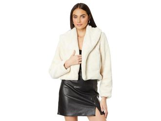 Blank NYC Faux Fur Cropped Jacket Womens Clothing Snow Queen : XS, Faux Fur/Polyester/Spandex