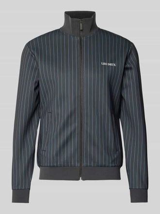 Les Deux Trainingsjacke mit Streifenmuster Modell Ballier in Dunkelgrau, Gr&ouml;&szlig;e XL