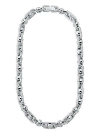 Michael Kors studded chain necklace - women - Brass - One Size - Silver