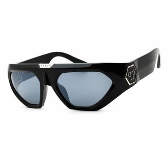 Philipp Plein Unisex Black Oval Sunglasses SPP153