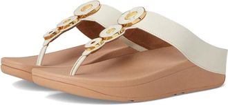 FitFlop FitFlop Fino Flip Flop WomensBeige Leather Resin-Hoop Slip On Sandal ZOGG1483