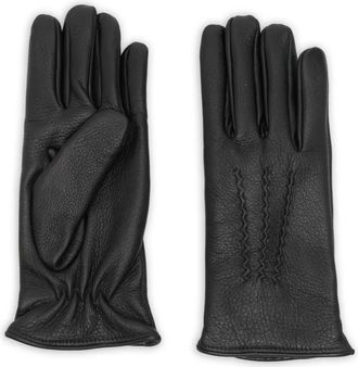 Lardini Guanti con cuciture decorative - Nero