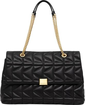 Karl Lagerfeld K/Kuilt Grote Schoudertas - Dames - Schoudertassen - Zwart - ONE Size - Leer - Tassen