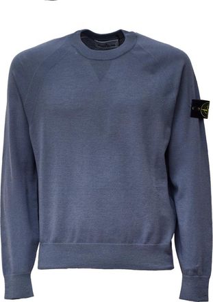 Stone Island Trui met Ronde Hals en Geribbelde Boorden - Heren - Ronde hals truien - Grijs - L - Truien & Vesten