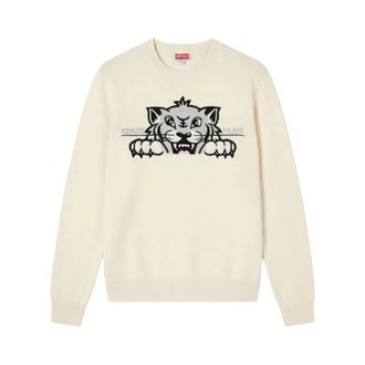 Kenzo Happy Tiger Maglia - Dames - Truien - Beige - Maat: M Katoen
