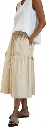 Beaumont Organic Cecilia Poplin Skirt In Sand