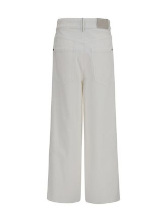 Brunello Cucinelli Womens High-Rise Palazzo Jeans Panama Cotton