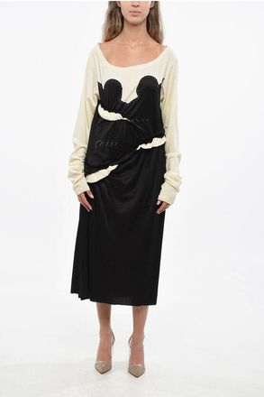 Maison Margiela MM1 MM10 Knitted Dress with Satin Details size 38