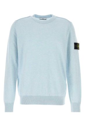 Stone Island Light Blue Wool Sweater