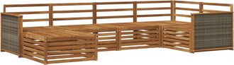 vidaXL Conjunto De Sof&aacute;s De Exterior 6 Uds. Natural Vidaxl