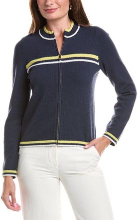 St. John Textured Zip Sweater