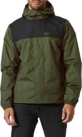 Helly Hansen Vancouver Hooded Rain Jacket in Utility Green at Nordstrom, Size Xx-Large