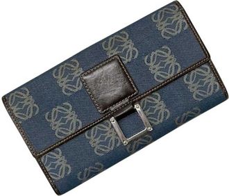 Loewe Blue Denim Canvas Long Wallet (Bi-Fold) (Pre-Owned)