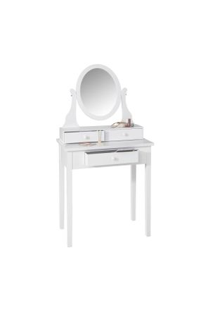 Landscape Schminktisch, Weiß, Holz, Kiefer, 3 Schubladen, rechteckig, eckig, 70x132x40 cm, Schlafzimmer, Schminktische