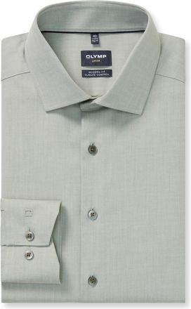 Olymp Businesshemd OLYMP Luxor modern fit, Herren, Gr. 37, N-Gr, mint, Web, Obermaterial: 64% Baumwolle, 27% Polyester, 9% Elasthan, Hemden Businesshemd, Co