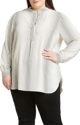 Anne Klein Gradient Dot Print Popover Blouse in Anne White/Anne Black at Nordstrom Rack, Size 0X