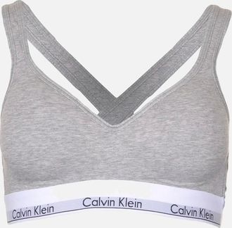 Calvin Klein Womens Modern Cotton Bralette Lift, Grey Heather - Size: 10/8