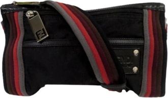 Fendi Pre-owned Cross Body Bags, male, Black, Size: ONE SIZE Pre-owned Nylon fendi-bags